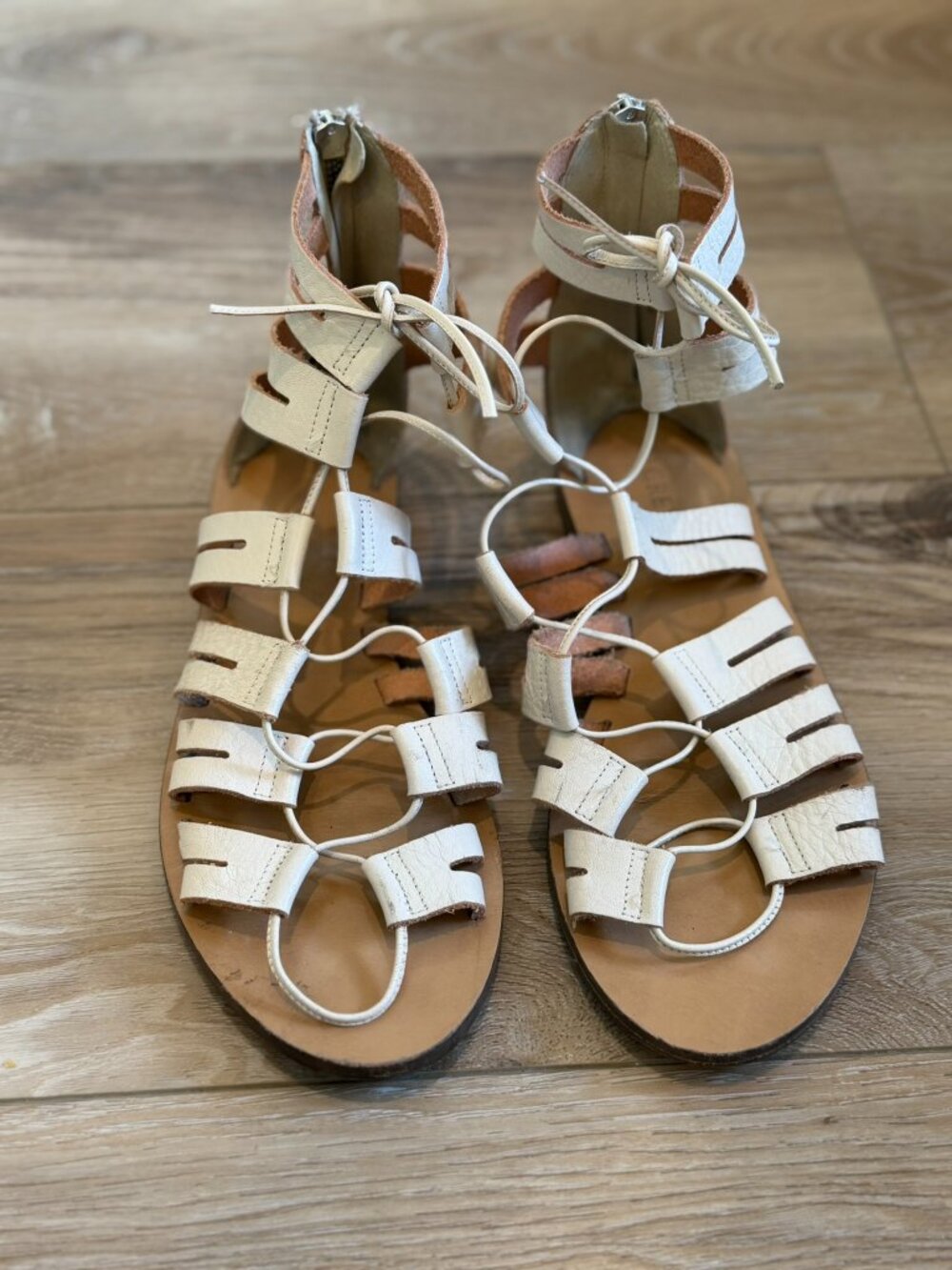 J Crew Cream Gladiator Sandals, sz 9.5